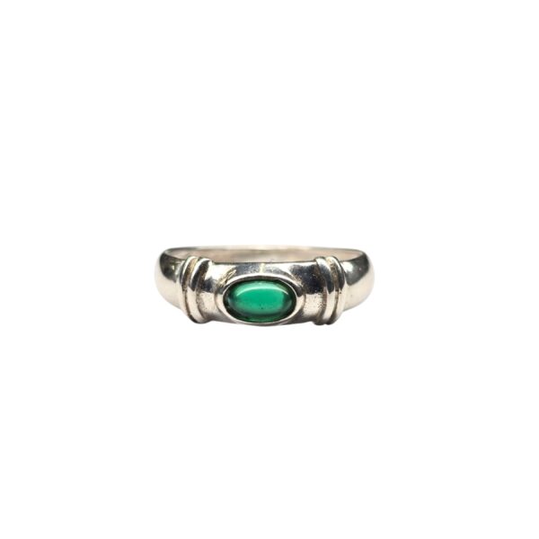 Silver ring with green stone (925)