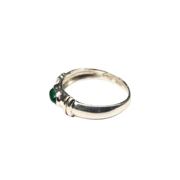 Silver ring with green stone (925) - Image 2