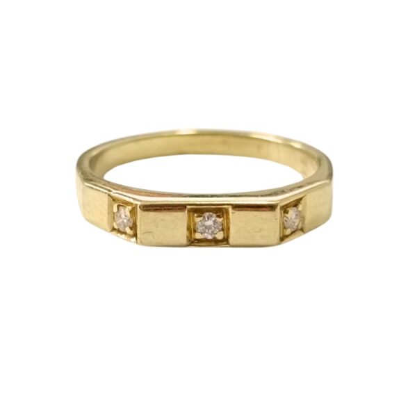 Gold ring with diamonds (14k) - Image 2