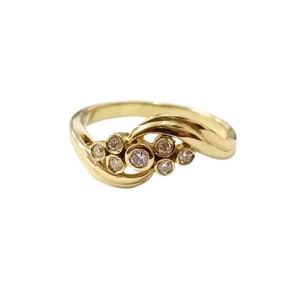 Bague en or avec diamants (14k) – Image 3